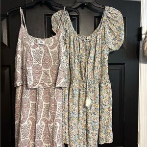 2 pieces American Eagle shorts romper and Old Navy dress.